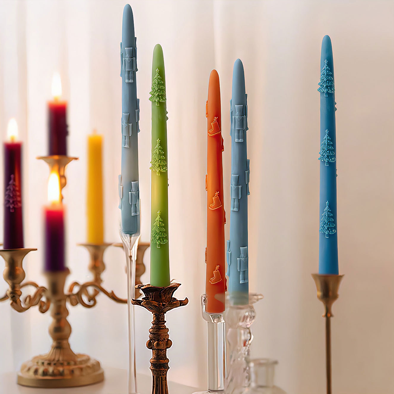 Home Fragrance Rituals - Cetakan Silikon Lilin Panjang Natal DIY