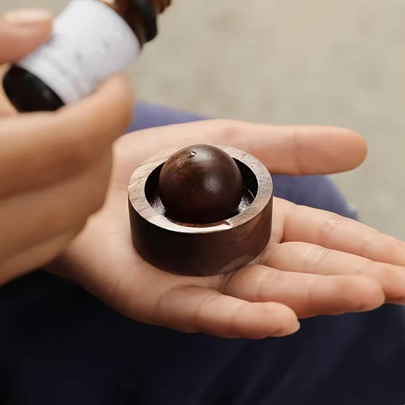 Home Fragrance Logo - Diffuser Minyak Esensial Bola Kayu, Pengharum
