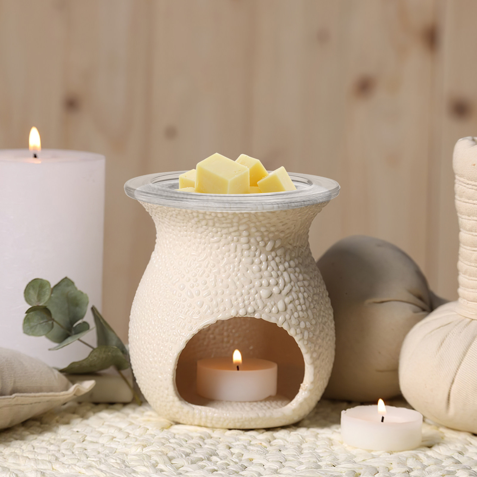 Home Fragrance Wax Melts - Piring Penghangat Minyak Kaca Transparan 4,6